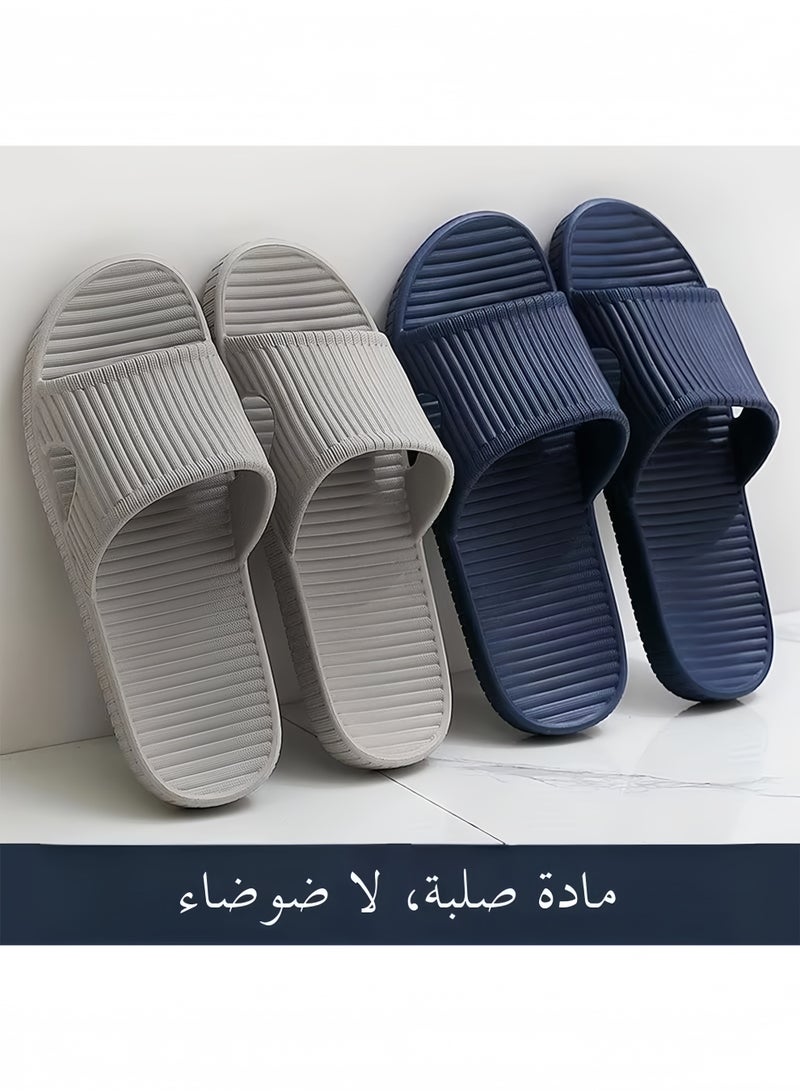 بيتك أحذية حمام بلمسة ثبات مانعة للانزلاق، شبشب استحمام لتوازن آمن، نعال حمام بخاصية التصريف الفوري للمياه، للجنسين، أبيض/رمادي - Image 3